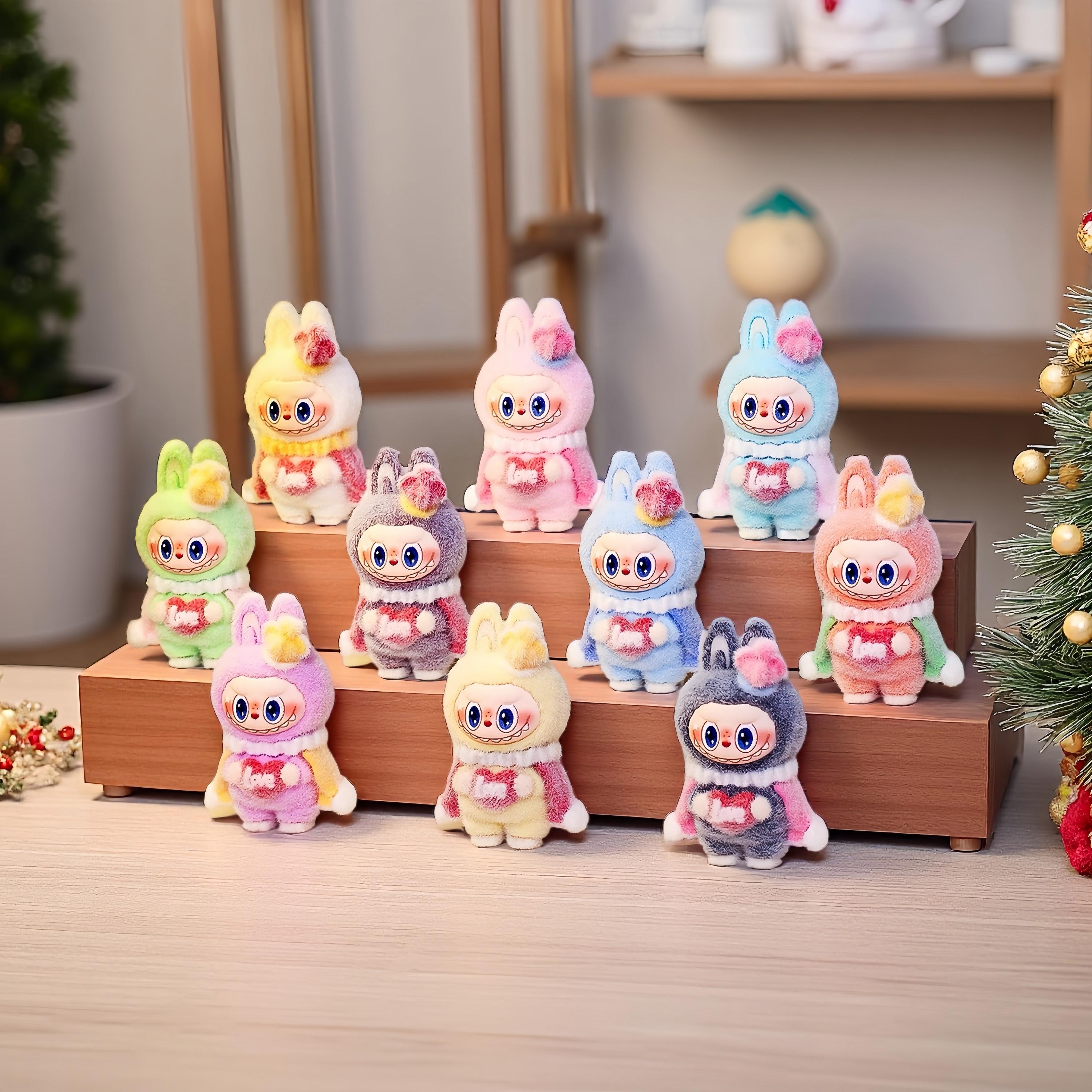 10 colors/set Cute Cartoon Statues King Rabbit Resin Figurines Set - Desk Ornament, Living Room Ornaments, Mini Collectible Figurine, Home Decor Idea, Perfect Halloween Christmas Gift, decorative figurine ideal Gift, Car and Festival Home Decoration