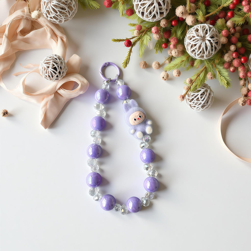 cute keychain bag ram/beaded keychains/phone chain/fashion accesory/cute toys/key charm/bag accessories bag lanyard